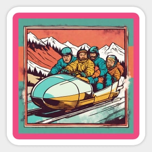 Bobsleighing with the Team in the 80s Coolest Dad Sticker